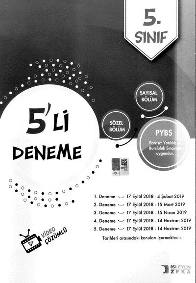 5'Lİ DENEME VİDEO ÇÖZÜMLÜ Fotokopinci -