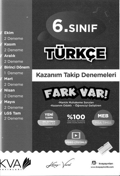 TÜRKÇE KAZANIM TAKİP DENEMELERİ FARK VAR Fotokopinci -