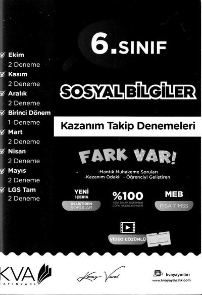 SOSYAL BİLGİLER KAZANIM TAKİP DENEMELERİ FARK VAR Fotokopinci -