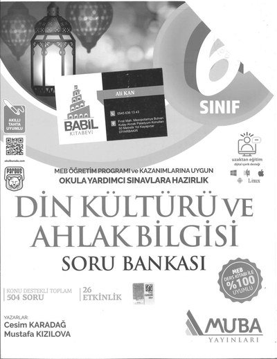 DİN KÜLTÜRÜ VE AHLAK BİLGİSİ SORU BANKASI Fotokopinci -