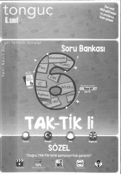 TAK-TİK'Lİ SÖZEL SORU BANKASI Fotokopinci -