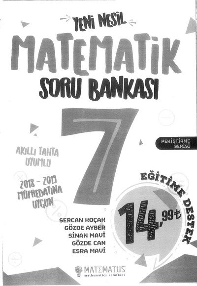 MATEMATİK SORU BANKASI Fotokopinci -