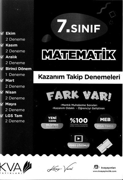 MATEMATİK KAZANIM TAKİP DENEMELERİ Fotokopinci -