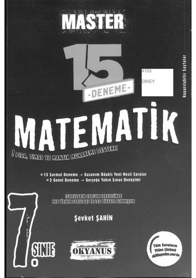 MASTER 15 DENEME MATEMATİK Fotokopinci -