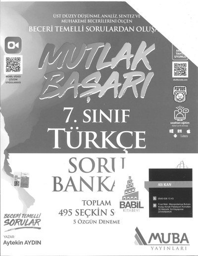 MUTLAK BAŞARI TÜRKÇE SORU BANKASI