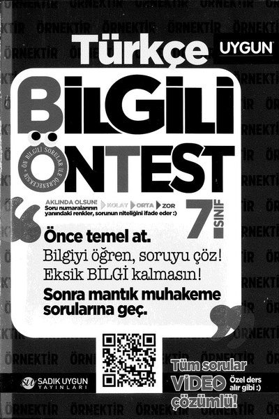 TÜRKÇE BİLGİLİ ÖNTEST Fotokopinci -