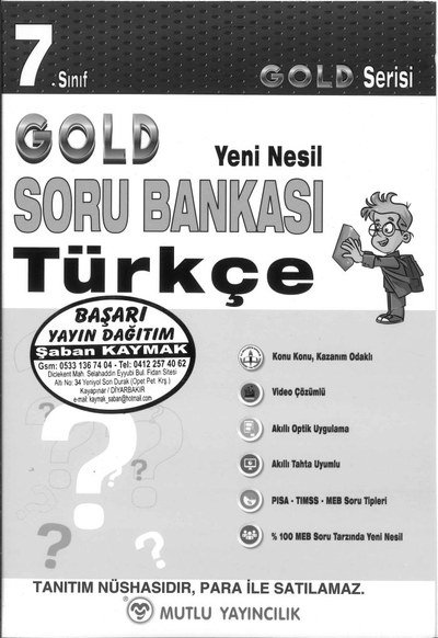GOLD SORU BANKASI TÜRKÇE Fotokopinci -