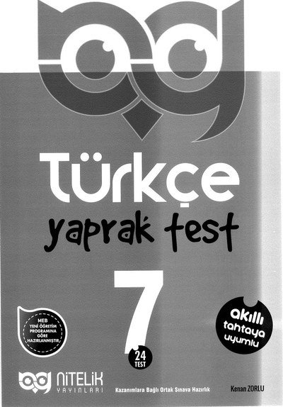 TÜRKÇE YAPRAK TEST 24 TEST