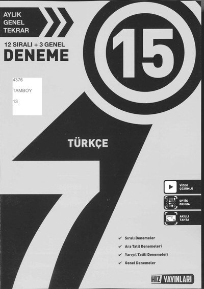 15 DENEME TÜRKÇE Fotokopinci -