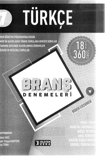TÜRKÇE BRANŞ DENEMELERİ 18 DENEME Fotokopinci -
