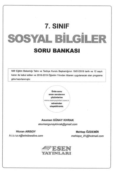 SOSYAL BİLGİLER SORU BANKASI
