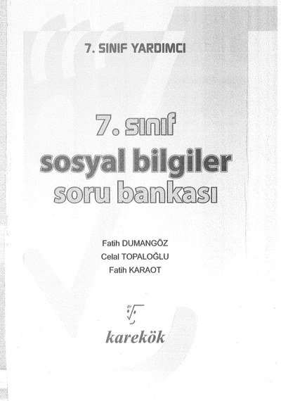 SOSYAL BİLGİLER SORU BANKASI Fotokopinci -