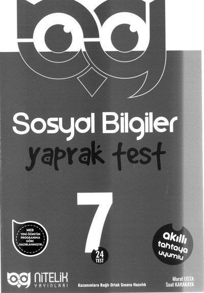 SOSYAL BİLGİLER YAPRAK TEST 24 TEST Fotokopinci -