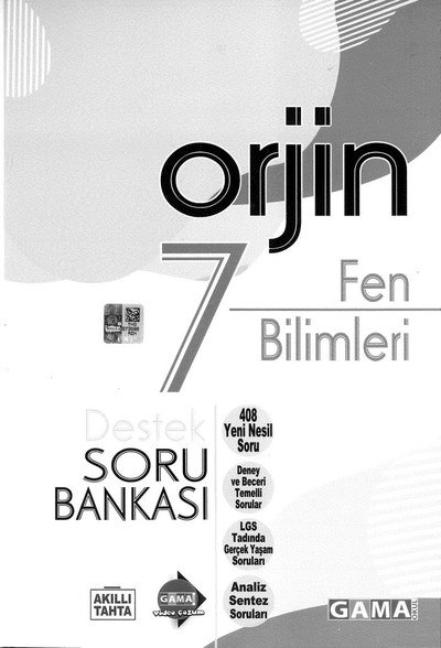 ORJİN FEN BİLİMLERİ SORU BANKASI Fotokopinci -