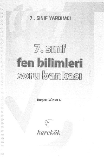 FEN BİLİMLERİ SORU BANKASI Fotokopinci -