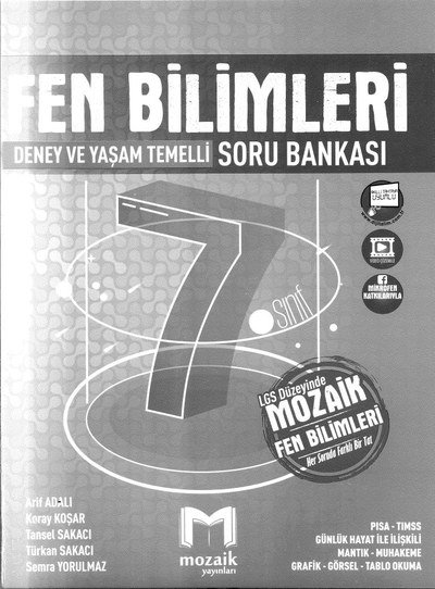 FEN BİLİMLERİ DENEY VE YAŞAM TEMELLİ SORU BANKASI Fotokopinci -