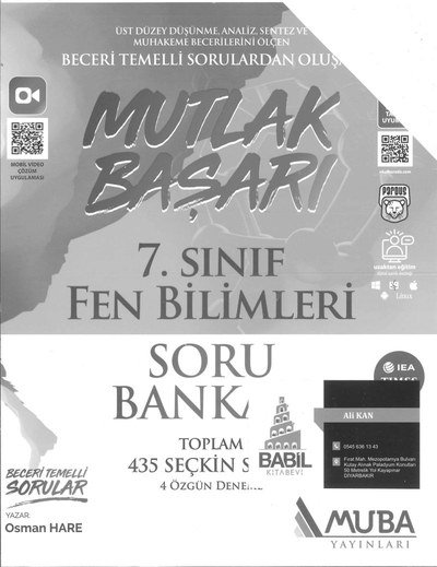 MUTLAK BAŞARI FEN BİLİMLERİ SORU BANKASI Fotokopinci -