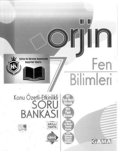 ORJİN FEN BİLİMLERİ SORU BANKASI Fotokopinci -