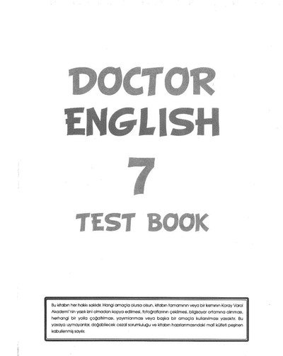 DOCTOR ENGLISH TEST BOOK Fotokopinci -