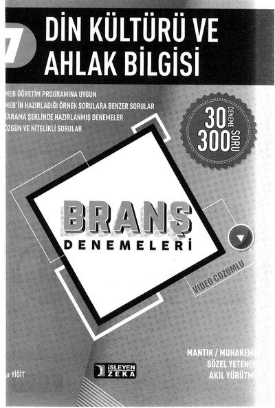 DİN KÜLTÜRÜ VE AHLAK BİLGİSİ BRANŞ DENEMELERİ Fotokopinci -