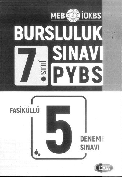 BURSLULUK SINAVI PYBS FASİKÜLLÜ 5 DENEME Fotokopinci -
