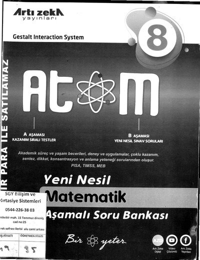ATOM YENİ NESİL AŞAMALI SORU BANKASI Fotokopinci -