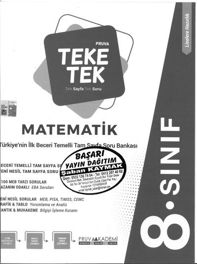 TEKE TEK PRUVA MATEMAİK Fotokopinci -