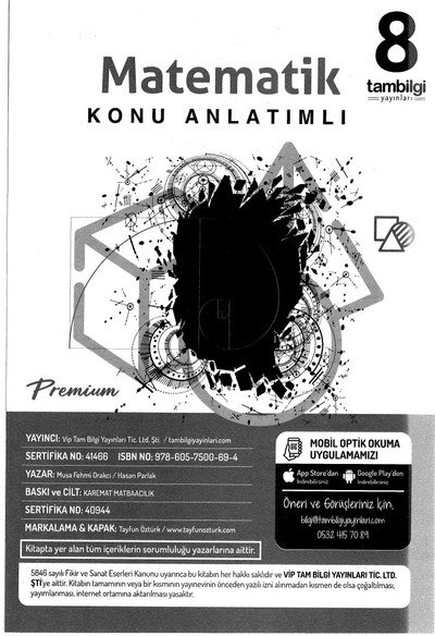 MATEMATİK KONU ANLATIMLI PREMİUM Fotokopinci -
