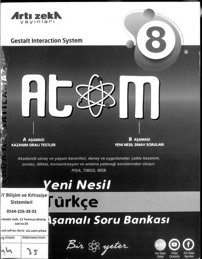 ATOM YENİ NESİL TÜRKÇE AŞAMALI SORU BANKASI