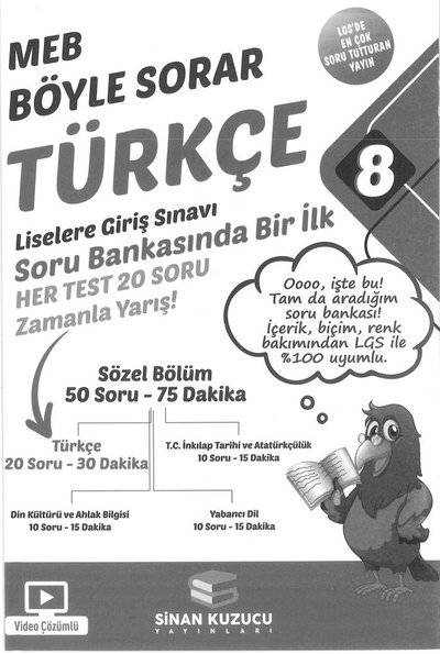 MEB BÖYLE SORAR TÜRKÇE SORU BANKASI Fotokopinci -