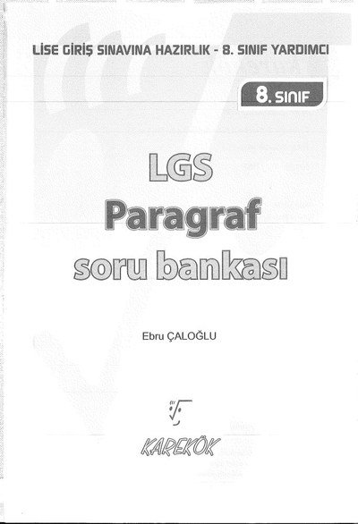 LGS PARAGRAF SORU BANKASI Fotokopinci -