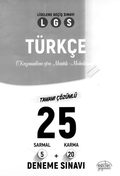 LGS TÜRKÇE TAMAMI ÇÖZÜMLÜ 25 DENEME SINAVI