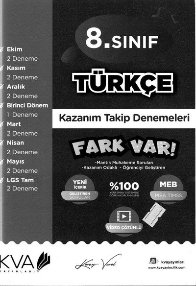 TÜRKÇE KAZANIM TAKİP DENEMELERİ FARK VAR Fotokopinci -