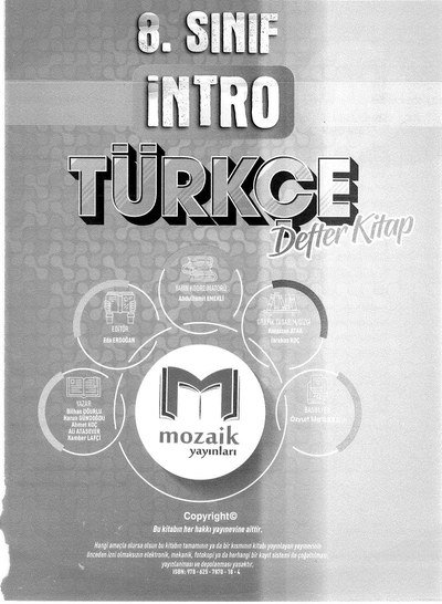 İNTRO TÜRKÇE DEFTER KİTAP Fotokopinci -
