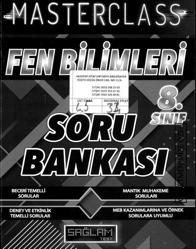 MASTERCLASS FEN BİLİMLERİ SORU BANKASI