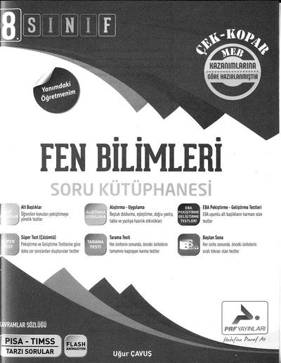 FEN BİLİMLERİ SORU KÜTÜPHANESİ Fotokopinci -