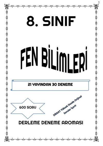 FEN BİLİMLERİ DERLEME 21 YAYINDAN 30 DENEME Fotokopinci -