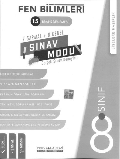 FEN BİLİMLERİ 15 BRANŞ DENEMESİ SINAV MODU Fotokopinci -