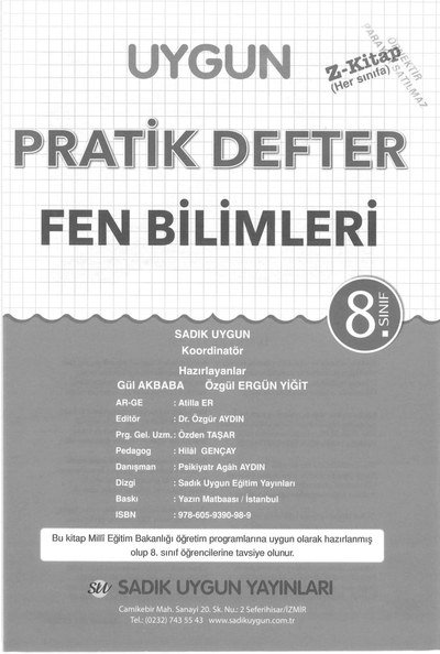 PRATİK DEFTER FEN BİLİMLERİ Fotokopinci -