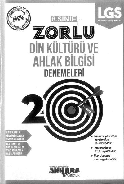 ZORLU DİN KÜLTÜRÜ VE AHLAK BİLGİSİ DENEMELERİ 20 DENEME Fotokopinci -