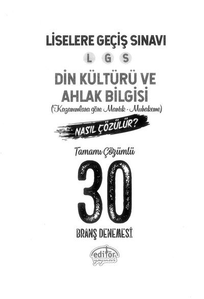 DİN KÜLTÜRÜ VE AHLAK BİLGİSİ TAMAMI ÇÖZÜMLÜ 30 BRANŞ DENEMESİ Fotokopinci -