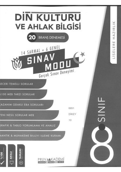 20 BRANŞ DENEMESİ DİN KÜLTÜRÜ VE AHLAK BİLGİSİ Fotokopinci -