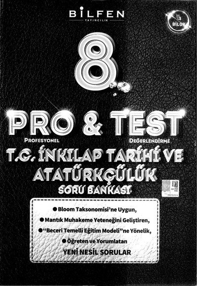 PRO & TEST T.C. İNKILAP TARİHİ VE ATATÜRKÇÜLÜK SORU BANKASI Fotokopinci -
