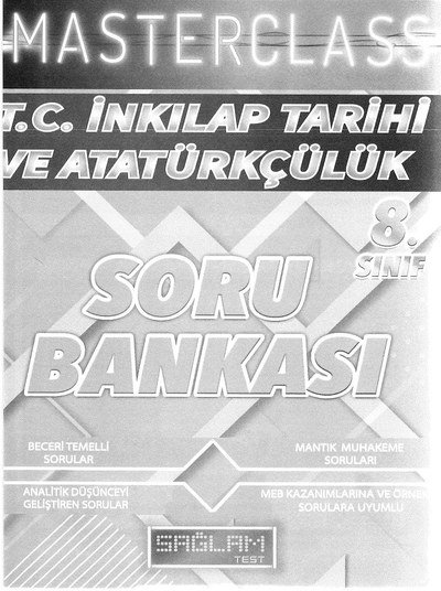 MASTERCLASS T.C. İNKILAP TARİHİ VE ATATÜRKÇÜLÜK SORU BANKASI Fotokopinci -