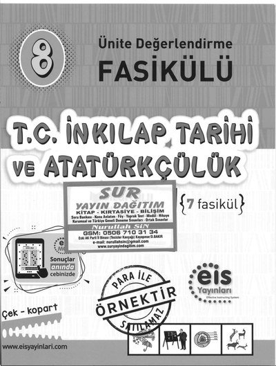 T.C. İNKILAP TARİHİ VE ATATÜRKÇÜLÜK 7 FASİKÜL Fotokopinci -