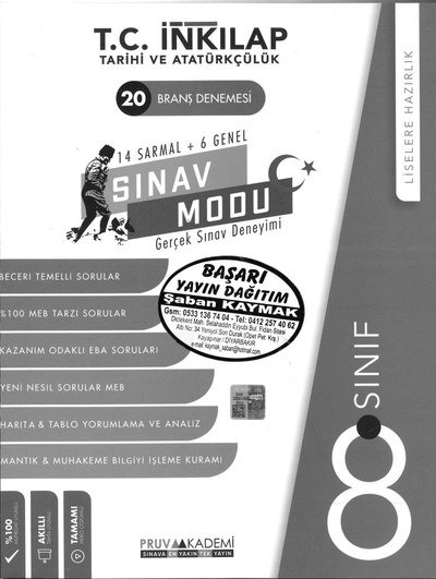 T.C. İNKILAP TARİHİ VE ATATÜRKÇÜLÜK 20 BRANŞ DENEMESİ SINAV MODU Fotokopinci -