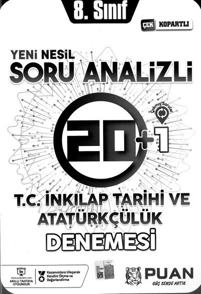 YENİ NESİL SORU ANALİZİ 20+1 T.C. İNKILAP TARİHİ VE ATATÜRKÇÜLÜK DENEMESİ Fotokopinci -