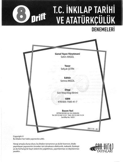 T.C. İNKILAP TARİHİ VE ATATÜRKÇÜLÜK DENEMELERİ DRİFT