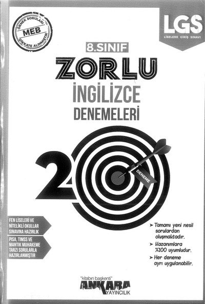 ZORLU İNGİLİZCE DENEMELERİ 20 DENEME Fotokopinci -