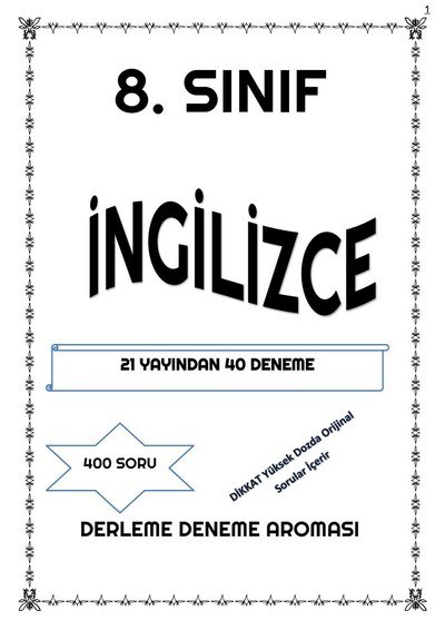 İNGİLİZCE 21 YAYINDAN 40 DENEME Fotokopinci -